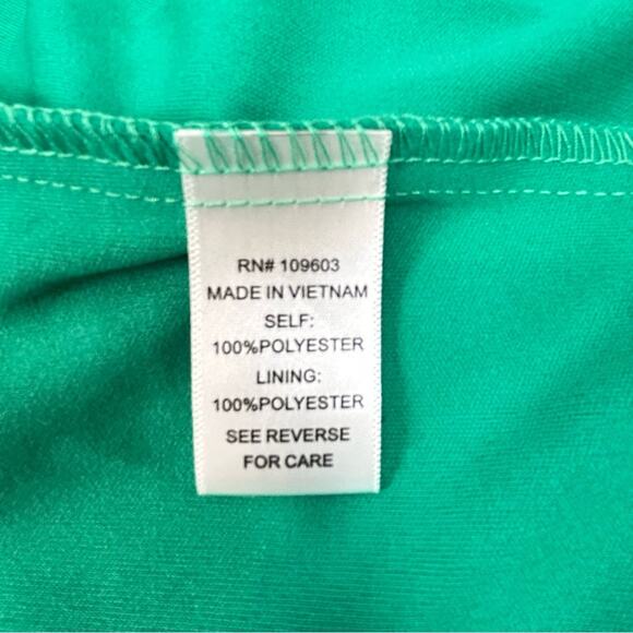 Rabbit Rabbit Rabbit Dress Womens SZ 12 Navy Blue Green Flowy Midi Boho 70's - Picture 8 of 13